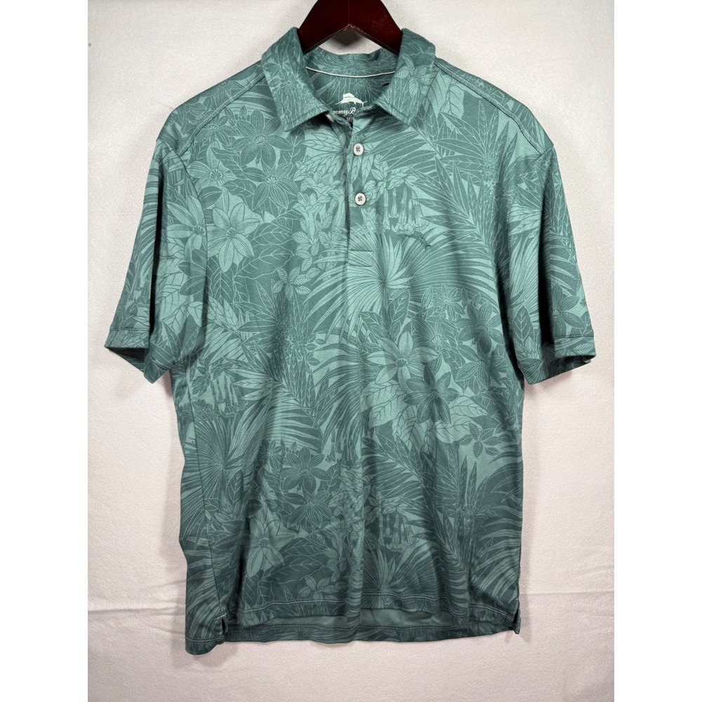 Tommy Bahama Mens Seaway Tropical Floral Polo Shirt Green ST227947TX M